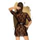 Комплект пеньюар з декором у вигляді троянд та стрінгами Penthouse - Sweet Retreat Black S/L
