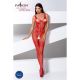 Бодистокинг Passion BS069 red, комбинезон, имитация чулок и боди