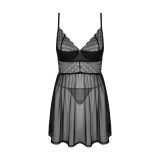 Эротический комплект Obsessive Chemeris babydoll & thong XL/2XL, пеньюар и стринги