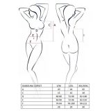 Корсет с открытой грудью Passion DIABOLINA CORSET L/XL, black, пажи, трусики, полупрозрачный