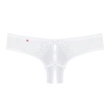 Жіночі стрінги - Obsessive Alabastra Crotchless Thong White S/M