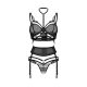 Комплект Obsessive Premisis Black 3-pcs crotchless set 2XL/3X Комплект Obsessive Premisis Black 3-pcs crotchless set 2XL/3X