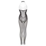 Бодістокінг - Christine Crotchless Bodystocking With Flowerlace Amara Black