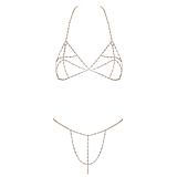 2450518 Cottelli Collection Bra Set Chain - Gold {} S-L