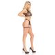 Комплект Leg Avenue Lace Bra Top and Panty with Garters One Size Black