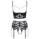 2221551 Cottelli Collection Shelf Bra Set Chain Black