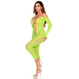 Бодістокінг Leg Avenue Crotchless Footless Lingerie Bodystocking One Size Neon Green