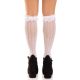 Носочки ажурные с рюшами Leg Avenue Sweetheart Ruffle Cuff Knee Highs White, высокие