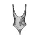 Боди Noir Handmade F242 Tulle body with patterned flock embroidery, XL