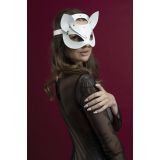 Маска кішечки Feral Feelings - Catwoman Mask, натуральна шкіра, біла