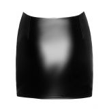 Юбка Noir Handmade F345 Powerwetlook skirt with garter - L