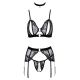 2215357 Abierta Fina Bra Suspender Set Black