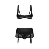 Комплект Obsessive Lecille 3-pcs crotchless set L/XL