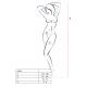 Бодистокинг Passion BS031 white, комбинезон с открытой грудью