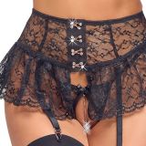 2221560 Abierta Fina Suspender Shelf Bra Set Black
