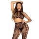 Комплект Leg Avenue Crop Top & Crotchless Tights One Size Black