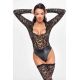 Боди Noir Handmade F296 Psyche, L, кружево, длинный рукав, низ под латекс, с доступом