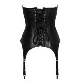 2001063 Zado Leather Suspender Corset Black