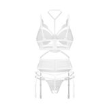 Комплект Obsessive Premisis White 3-pcs crotchless set L/XL