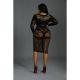 Платье-бодистокинг Moonlight Plus Model 03 XL-XXXL Black, миди, длинный рукав