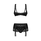 Комплект Obsessive Lecille 3-pcs crotchless set L/XL