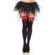 Leg Avenue Nylon Thigh Highs With Bow - чулки с бантиком (черный с красным)