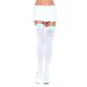 Leg Avenue Nylon Thigh Highs With Bow - чулки с бантиком (черный с красным)