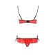 Комплект белья Passion Exclusive CHERRY SET OpenBra L/XL, red, открытый лиф, трусики-юбочка