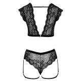 2251280 Cottelli Collection Top And Crotchless Briefs Black