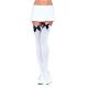Leg Avenue Nylon Thigh Highs With Bow - чулки с бантиком (черный с красным)