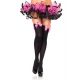 Leg Avenue Nylon Thigh Highs With Bow - чулки с бантиком (черный с красным)