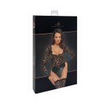 Боди Noir Handmade F296 Psyche, XL, кружево, длинный рукав, низ под латекс, с доступом
