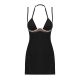 Сорочка Obsessive Selinne chemise & thong XS/S Black, стринги, двойные бретели