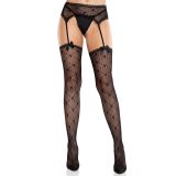 Колготки-чулки Leg Avenue Heart Garterbelt Stockings One Size Black