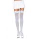 Leg Avenue Nylon Thigh Highs With Bow - чулки с бантиком (черный с красным)