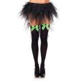 Leg Avenue Nylon Thigh Highs With Bow - чулки с бантиком (черный с красным)