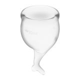 Набор менструальных чаш Satisfyer Feel Secure (transparent), 15мл и 20мл, мешочек для хранения
