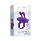 Ерекційне віброкільце S Pleasures Premium Rabbit Ring фіолетове, зі знімною віброкулею та вушками Ерекційне віброкільце S Pleasures Premium Rabbit Ring фіолетове, зі знімною віброкулею та вушками