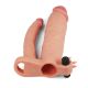 Насадка на член - Pleasure X-Tender Vibrating Double Penis Sleeve Add 3" Flesh