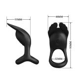 Ерекційне кільце - Pretty Love Silas Vibrant Penis Ring Black