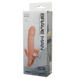 Насадка на член - Brave Man Vibrating Penis Sleeve Flesh