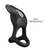 Ерекційне кільце - Pretty Love Silas Vibrant Penis Ring Black