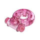 Эрекционное кольцо - Vibration And Condom Ring Bear Pink