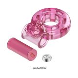 Эрекционное кольцо - Vibration And Condom Ring Bear Pink