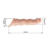 Подовжуюча насадка на член - Pretty Love Extension Penis Sleeve Flesh, 28 см