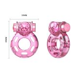 Эрекционное кольцо - Vibration And Condom Ring Bear Pink