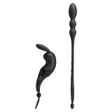 Ерекційне кільце з анальною пробкою - Pretty Love Vibration Penis Sleeve V Black