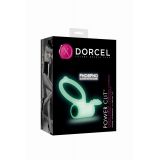 Ерекційне кільце Dorcel Power Clit White PHOSPHO з вібрацією, біле, світиться в темряві