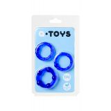 Набір кілець Toyfa A - Toys, TPE, синій, ø 3,5/3/2 см