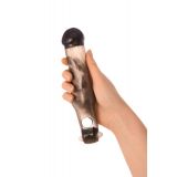 Насадка Toyfa XLover, для увеличения размера с вибрацией, TPE, черная прозрачная, 19,4 см